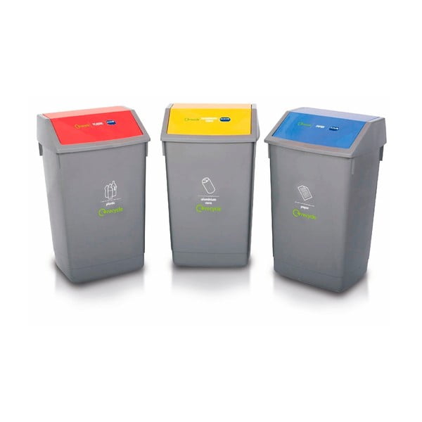 3 atliekų rūšiavimo konteinerių rinkinys Addis Recycle, 60 l