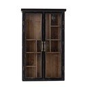 Juodos spalvos iš kėnio masyvo pakabinama vitrina 50x80x14 cm Hazem – Bloomingville