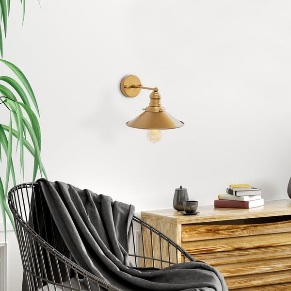Sieninė lempa auksinės spalvos ø 24 cm Conical – Opviq lights-image-3