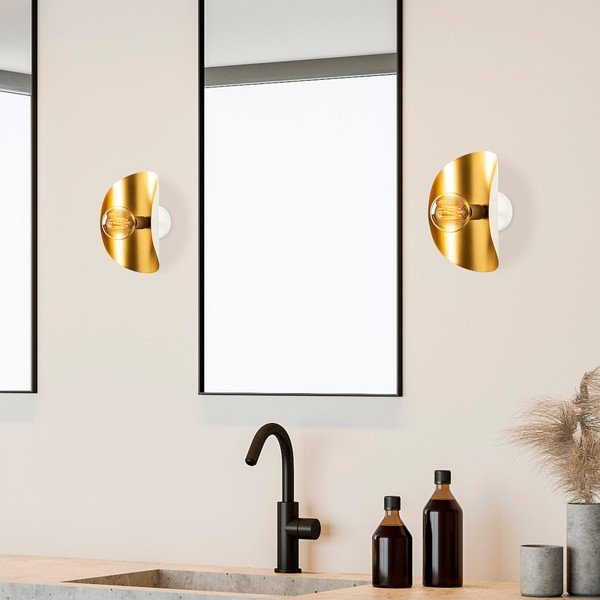 Sieninė lempa baltos spalvos/auksinės spalvos Sivani – Opviq lights-image-1