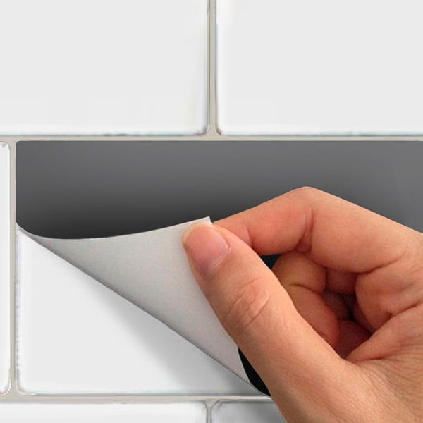 Lipdukų rinkinys plytelėms 30 vnt. 20x10 cm Subway Tiles Grey - Ambiance-image-3