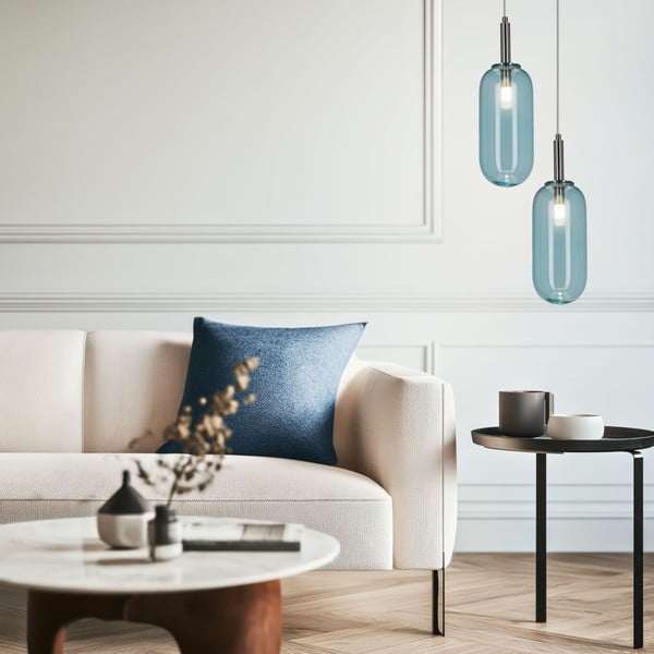 Mėlynos spalvos kabantis šviestuvas LED ø 13 cm su stiklo gaubtu Fiuggi – Candellux Lighting-image-2