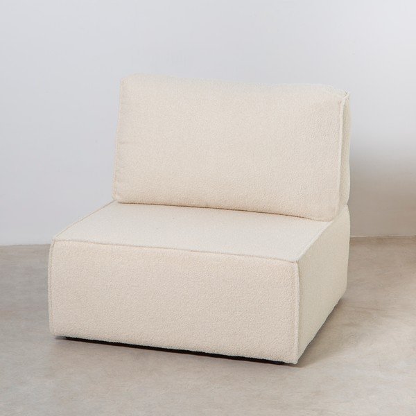 Kampinė sofa kreminės spalvos iš boucle (kintama) – Really Nice Things-image-1