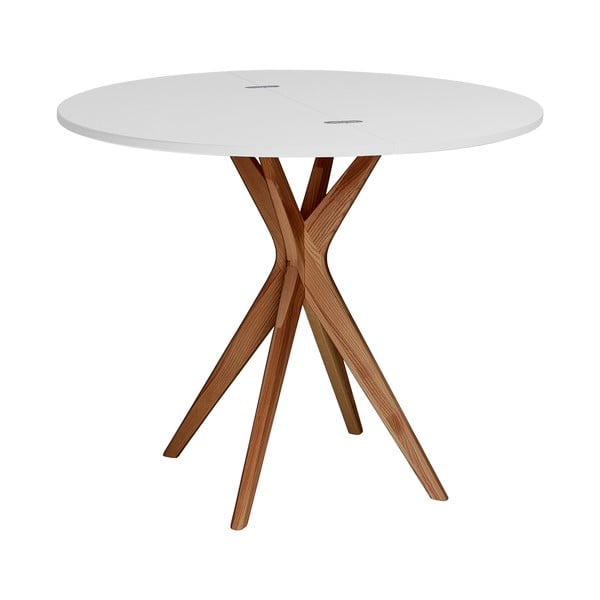 Apvalios formos prailginamas valgomojo stalas 45x90 cm Jubi – Ragaba-image-2