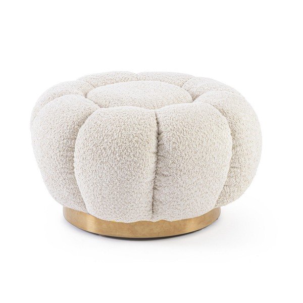 Kreminės spalvos taburetė iš boucle Florel – Bizzotto