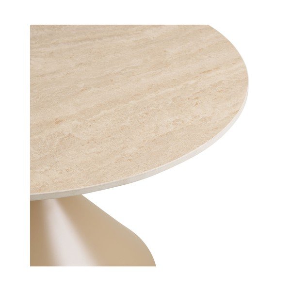 Smėlio spalvos iš keraminės plokštės apvalios formos kavos staliukas ø 70 cm Annecy – House Nordic-image-4