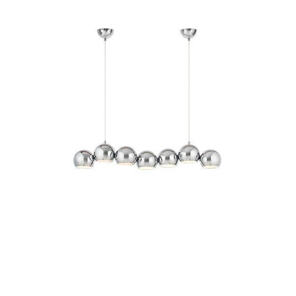 Sidabrinės spalvos iš metalo kabantis šviestuvas su metaliniu gaubtu Cupolo – Markslöjd