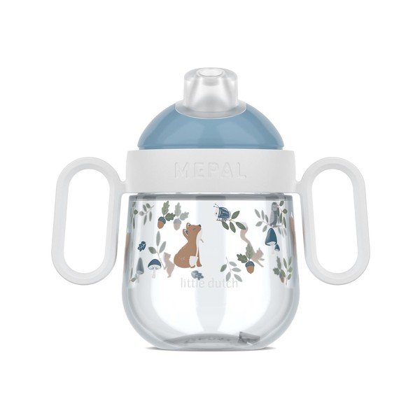 Šviesiai mėlynos spalvos iš plastiko vaikiškas puodelis 200 ml Forest Friends – Mepal-image-3