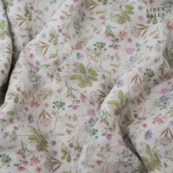 Paklodė iš lino natūralios spalvos su guma 150x200 cm Botany 2 – Linen Tales-image-1