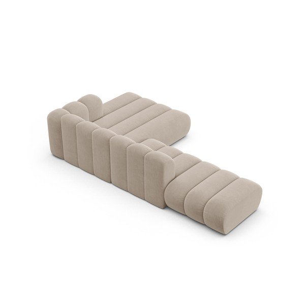 Kampinė sofa smėlio spalvos (su dešiniuoju kampu) Lupine – Micadoni Home-image-3