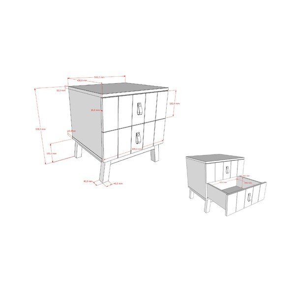 Smėlio spalvos vaikiškas naktinis staliukas Sezane – Vipack-image-2