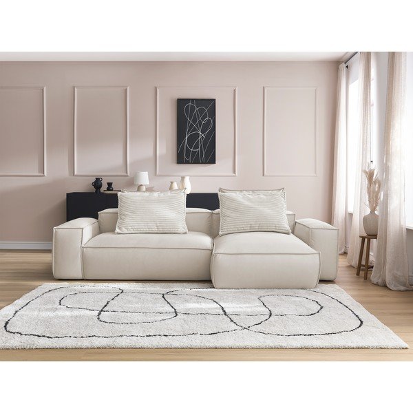 Iš dirbtinės odos kampinė sofa smėlio spalvos (kintama) Boheme – Bobochic Paris-image-1