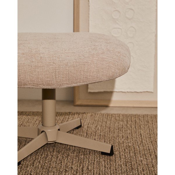 Smėlio spalvos taburetė iš šenilinio audinio Teryl – Kave Home-image-4