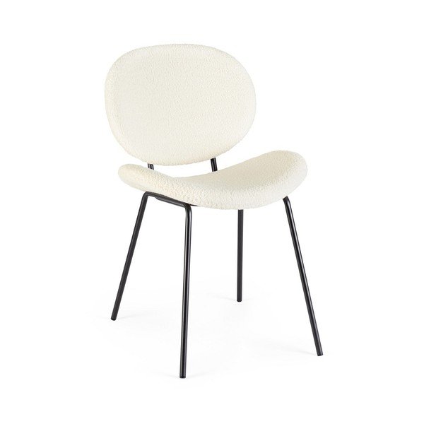 Baltos spalvos iš audinio valgomojo kėdė Maddie – Yes Everyday