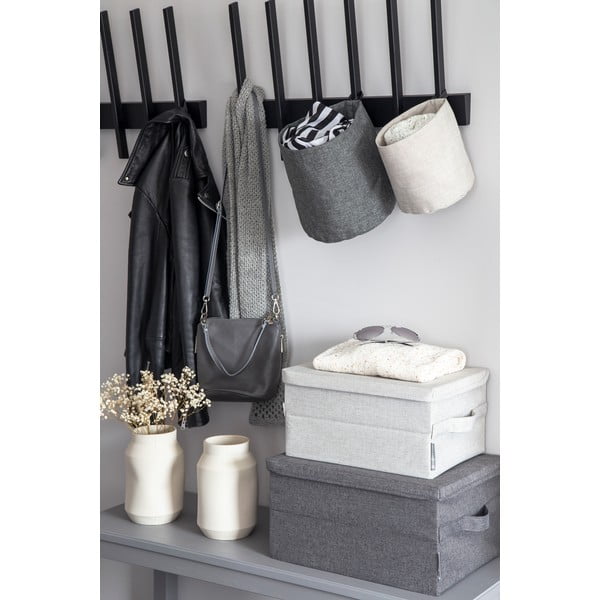 Pilkos spalvos iš tekstilės daiktadėžė su dangčiu 40x30x22 cm Soft Storage – Bigso-image-4