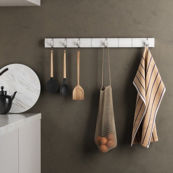 Matinės baltos spalvos iš pušies masyvo sieninė lentyna 81 cm Flip – Umbra-image-3