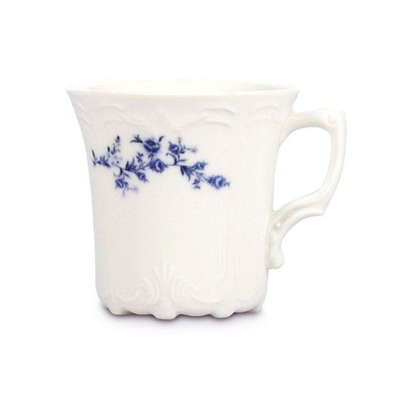 Baltos spalvos/mėlynos spalvos iš porceliano puodelis kapučino 200 ml Retro – BonBistro