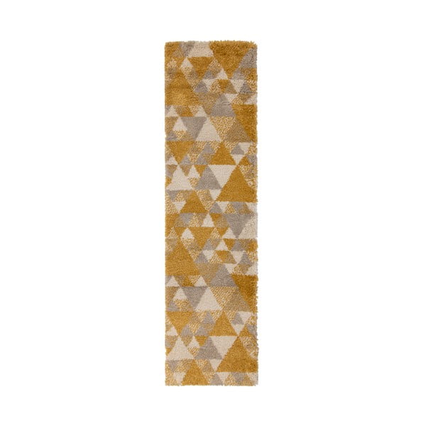 Oranžinės ir smėlio spalvos kilimas Flair Rugs Nuru, 60 x 230 cm