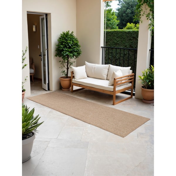 Smėlio spalvos/dramblio kaulo spalvos lauko kilimas 80x250 cm Duet Kona – NORTHRUGS-image-1