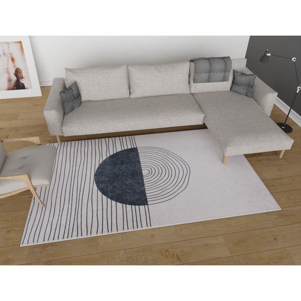 Skalbiamas kilimas kreminės spalvos 80x200 cm – Vitaus-image-1