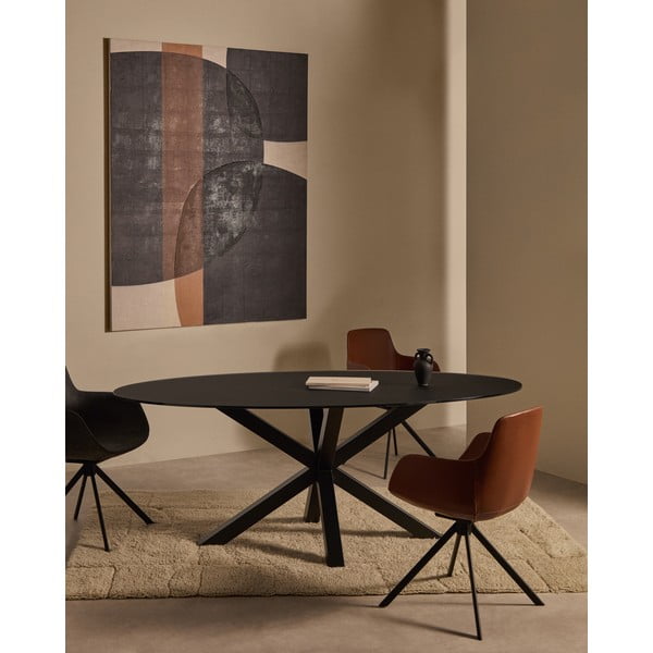 Valgomojo stalas su stikliniu stalviršiu 100x200 cm Argo – Kave Home-image-1