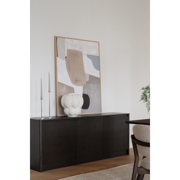 Tamsios natūralios spalvos šoninė spintelė iš ąžuolo 180x70x40 cm Melstone – Rowico-image-1