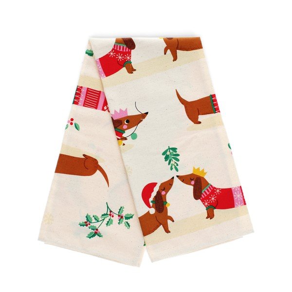 Iš medvilnės virtuvės rankšluostis 70x50 cm Festive Sausage Dog – Rex London-image-2