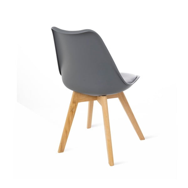 2 pilkų kėdžių su bukmedžio kojomis rinkinys Bonami Essentials Retro-image-4
