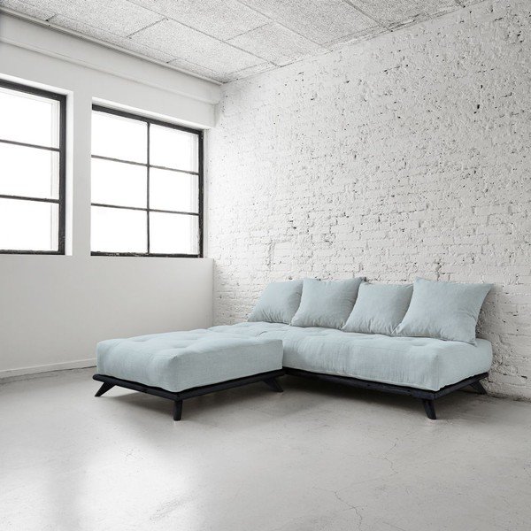 Sofa "Senza" juoda/skydrai mėlyna-image-2