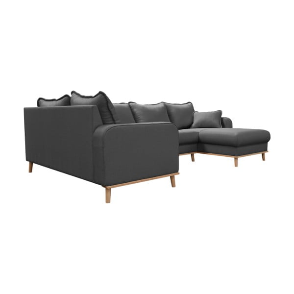 Tamsiai pilka kampinė sofa (dešinysis kampas) Beata - Ropez-image-2