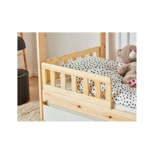 2 rudų medinių barjerų rinkinys "Pinio Classic" vaikiškai lovytei, 160 x 70 cm-image-2