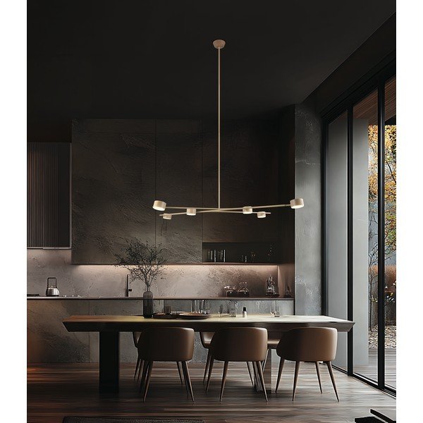 Smėlio spalvos iš metalo kabantis šviestuvas Coda – Trio Select-image-1