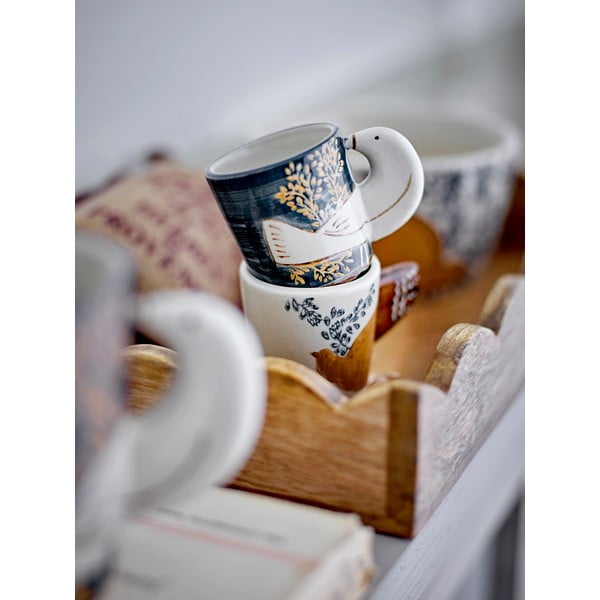 Mėlynos spalvos/kreminės spalvos iš akmens masės puodeliai 2 vnt. espreso 55 ml Hezha – Bloomingville-image-2