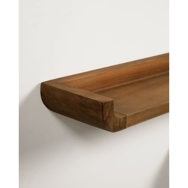 Sieninės lentynos natūralios spalvos iš tikmedžio masyvo 2 vnt. 50 cm Shamel – Kave Home-image-2