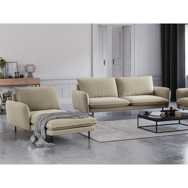 Smėlio spalvos poilsio gultas Cosmopolitan Design Vienna, kampas kairėje-image-1