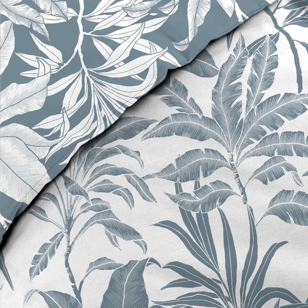 Baltos spalvos/mėlynos spalvos iš medvilnės dvigulė/itin ilga patalynė 240x220 cm Hera – douceur d'intérieur-image-2