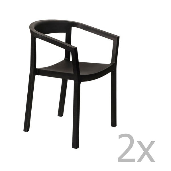 2 juodų sodo kėdžių rinkinys "Resol Peach