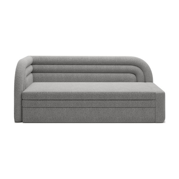 Pilkos spalvos iš boucle sulankstoma/su sandėliavimo vieta sofa su kairiuoju kampu 223 cm Fabillo – ELTAP