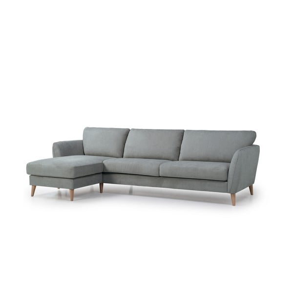 Šviesiai pilka kampinė sofa Scandic Paris, kairysis kampas, 278 cm-image-2