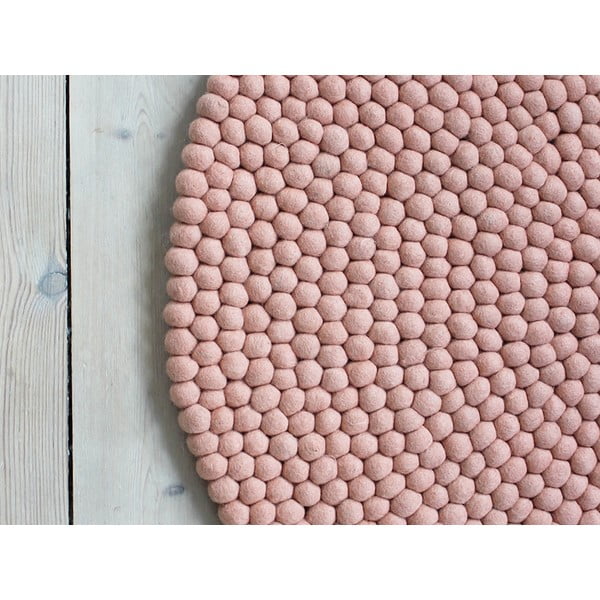 Rožinis vilnos kilimas Wooldot Ball Rugs, ⌀ 200 cm