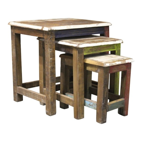 3 egzotinės medienos staliukų rinkinys Støraa Avila