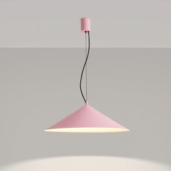 Rožinės spalvos iš metalo kabantis šviestuvas LED ø 50 cm FINT – Thoro-image-1