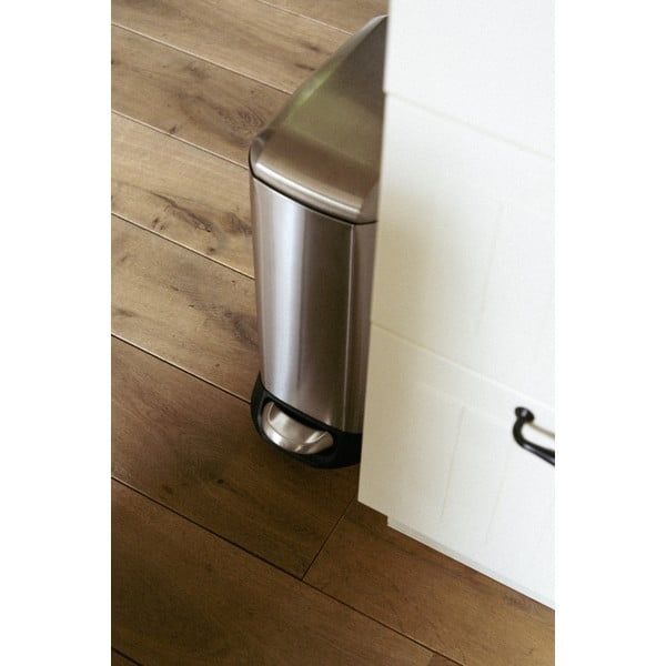 Sidabrinės spalvos iš nerūdijančio plieno šiukšliadėžė su pedalu 12 l Design – Wenko-image-2