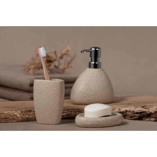 Smėlio spalvos keraminis dantų šepetėlio puodelis Wenko Pion-image-3