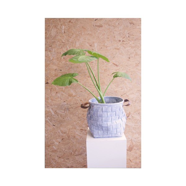 Pilkas krepšys su odinėmis rankenomis PT LIVING Storage, ⌀ 34 cm-image-2