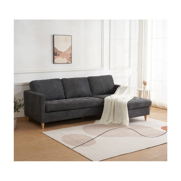 Kampinė sofa tamsiai pilkos spalvos Firenze – House Nordic-image-1