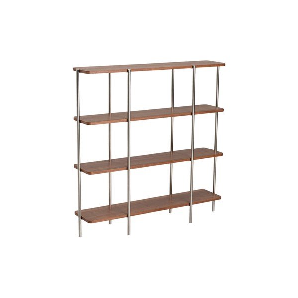 Tamsios natūralios spalvos pastatoma lentyna iš riešutmedžio 120x120x30 cm Lyllo – Ellos Home