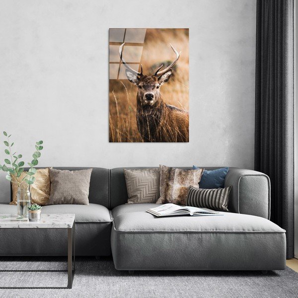 Paveikslas ant stiklo 70x100 cm Deer - Wallity-image-3