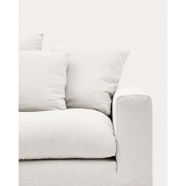 Iš lino sofa baltos spalvos 240 cm Nora – Kave Home-image-4