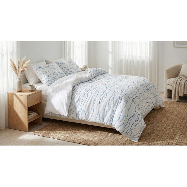 Baltos spalvos dvigulė patalynė 200x200 cm Serenity – Mijolnir